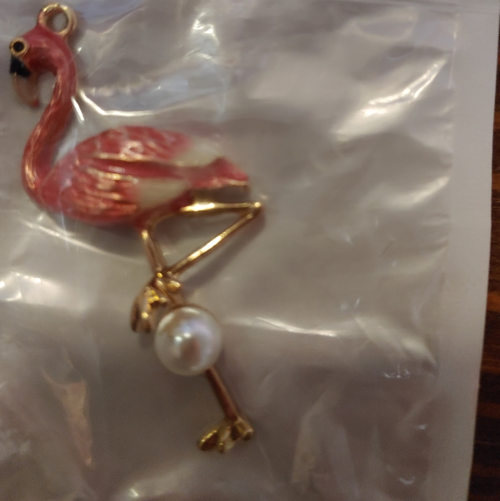 Pink flamingo pendant